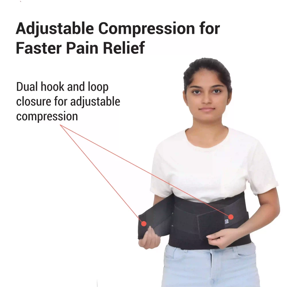 Backbrace Contoured comes iwth adjustable compression for pain relief