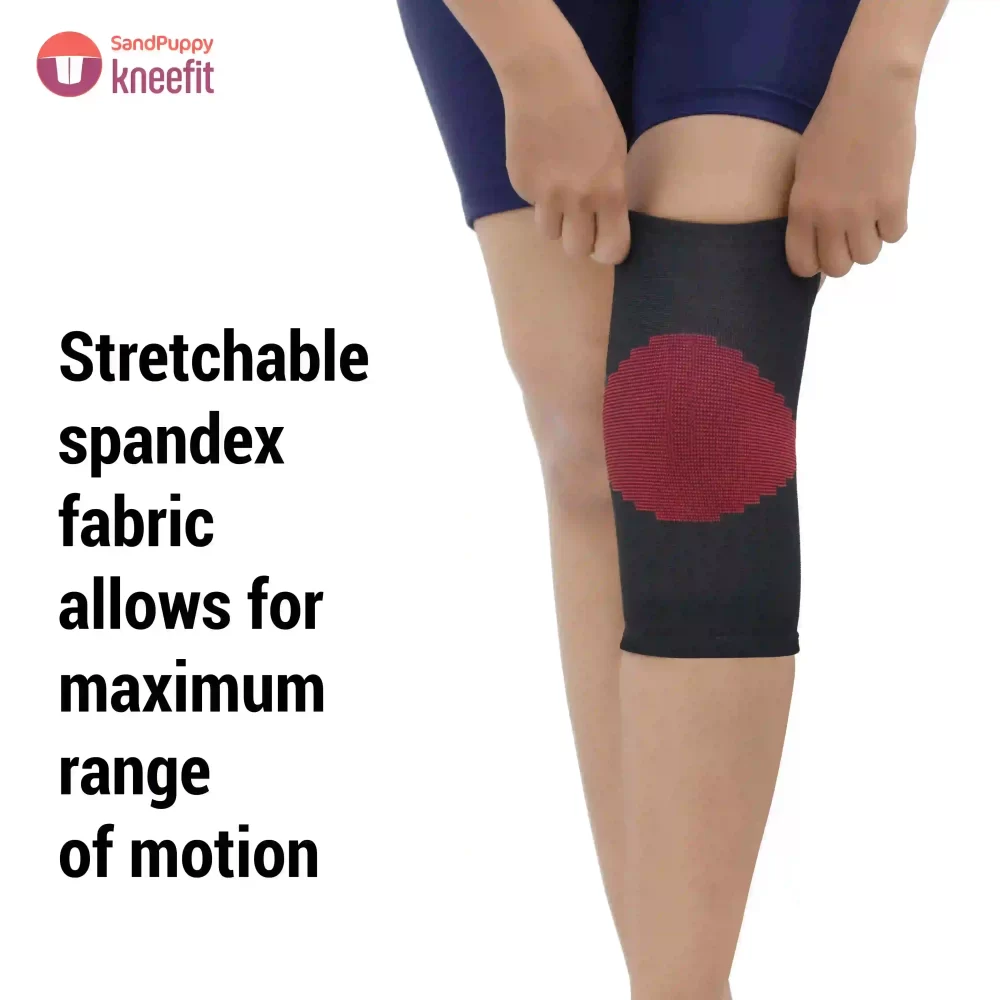 SandPuppy Kneefit is made with stretchable spandex material for maximum range of motion
